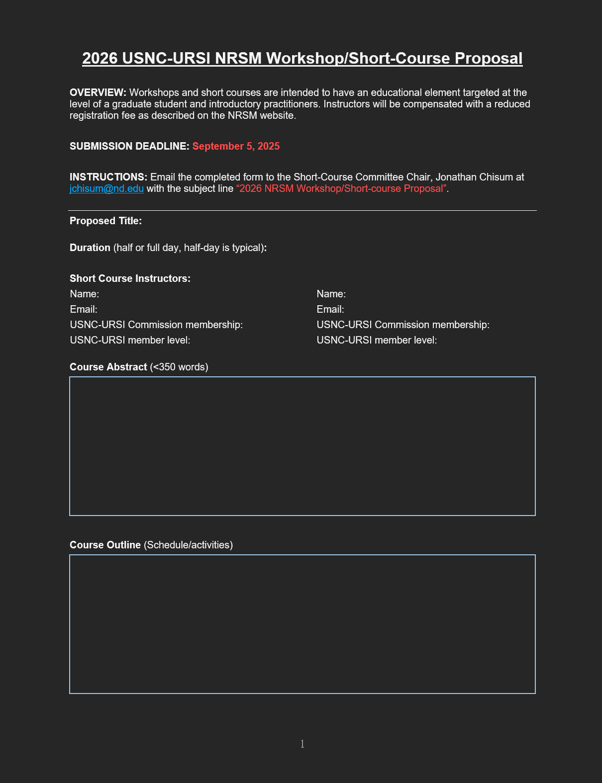 Proposal Form